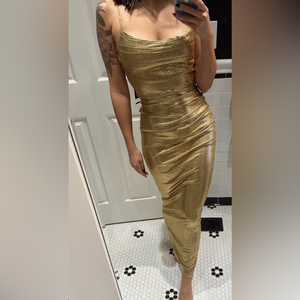 Gold jluxlabel cocktail dress size s